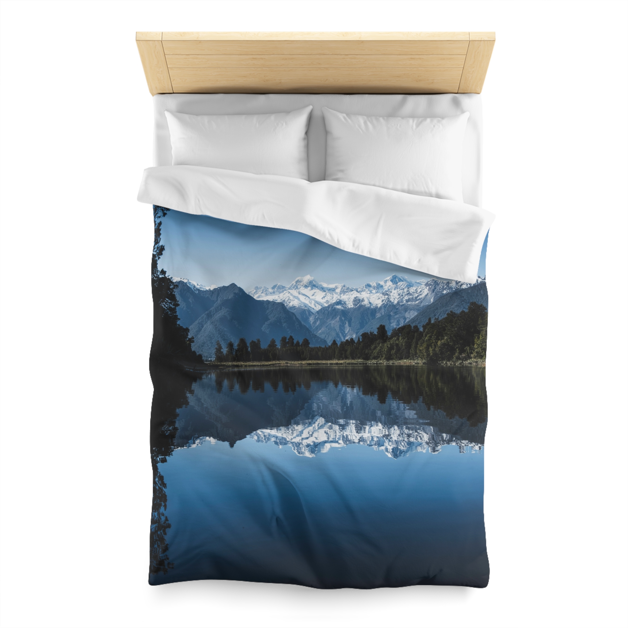 Alpine Reflection Duvet Cover - Contemporary Natural Landscape View - Image 2