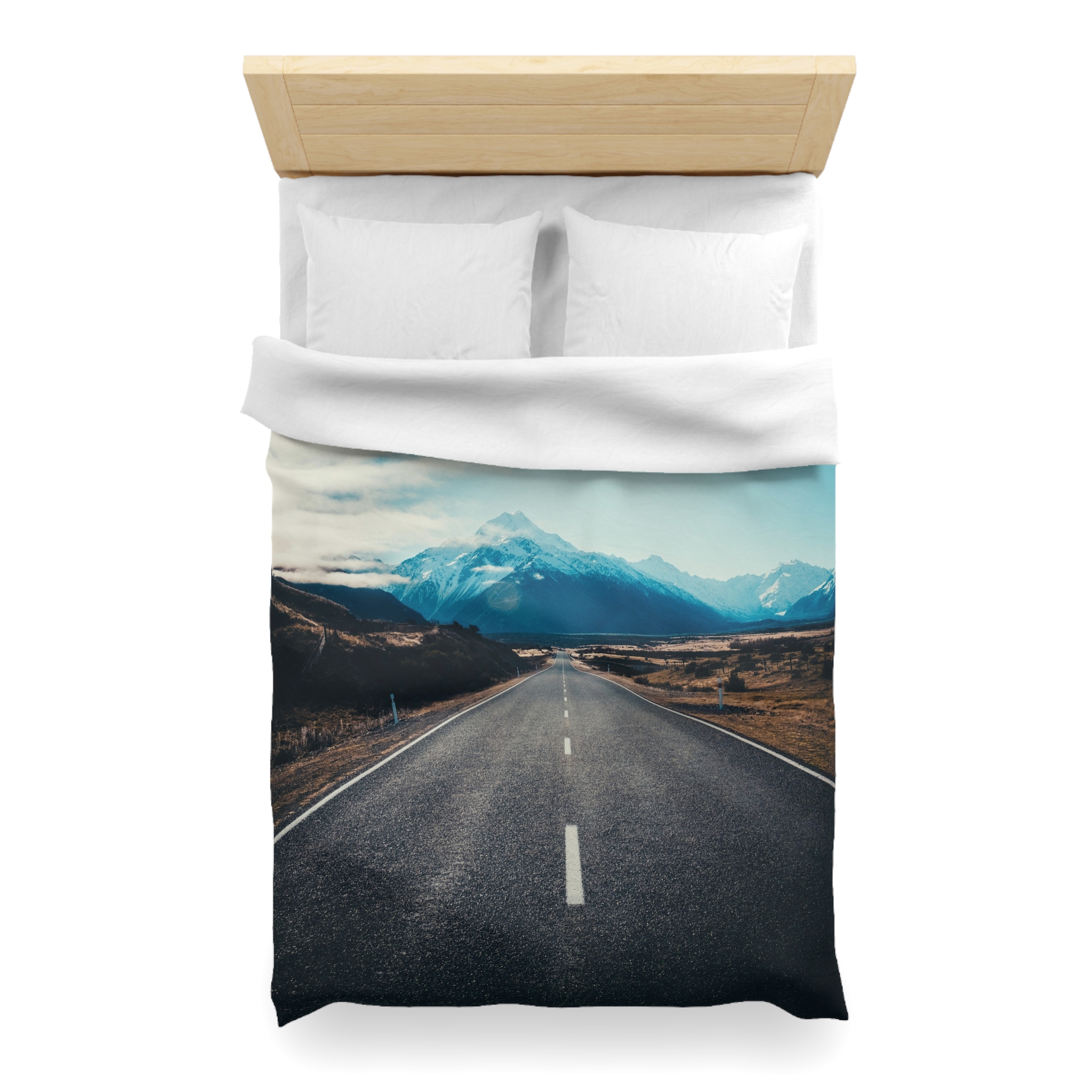 Alpine Horizon Duvet Cover - Cinematic-Mountain Roadscape - Image 11