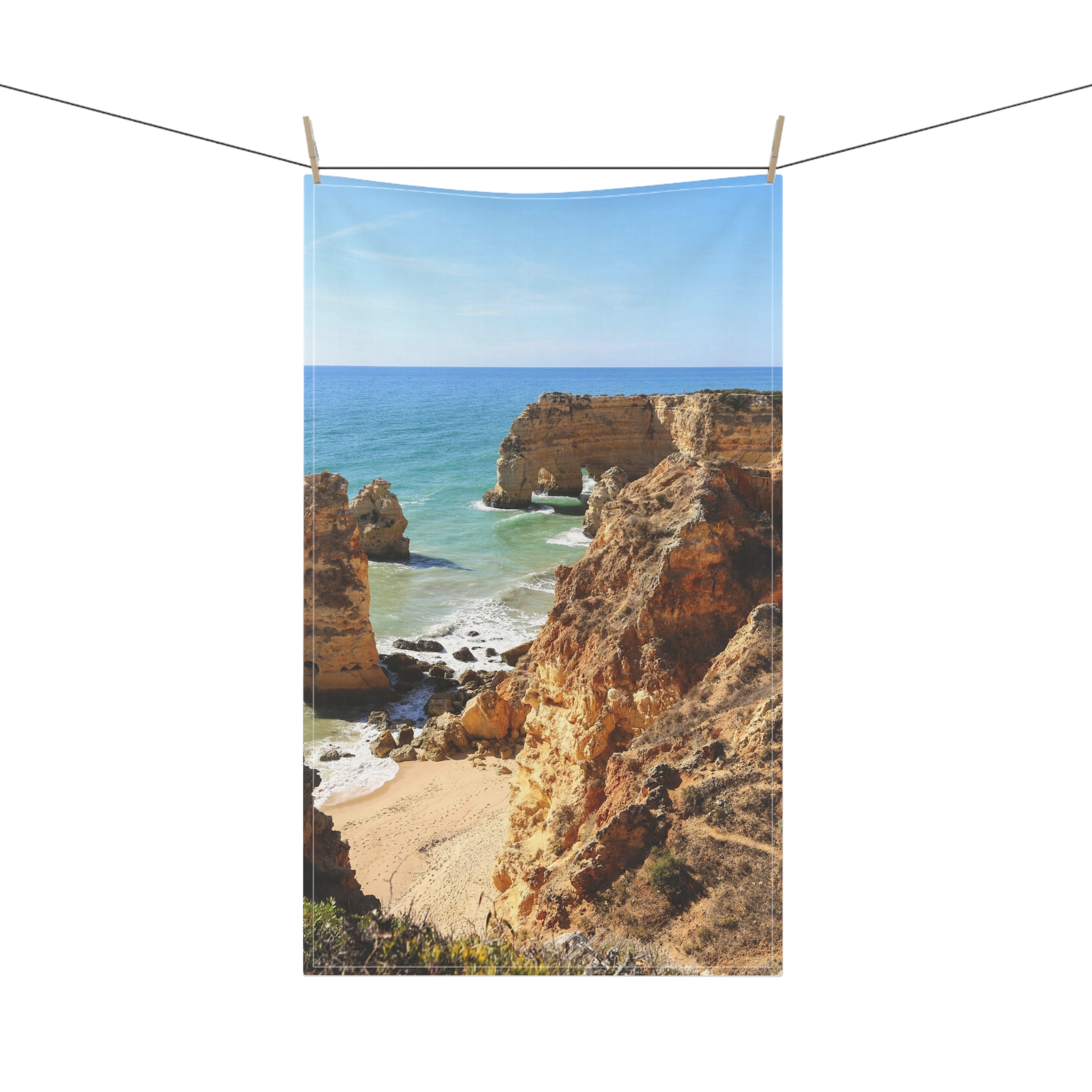 Sunlit Coastline Tea Towel - Mediterranean-Terra Firma Vibe - Image 8