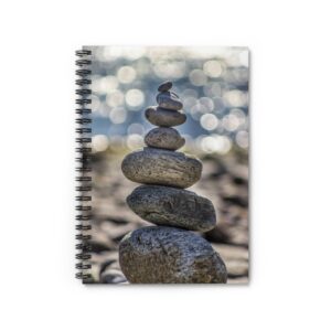 Zen Boulder Spiral Notebook - Modern-Coastal Light Bokeh