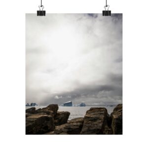 Polar-Iceberg Matte Vertical Poster - Scandinavian-Midnight Fjord