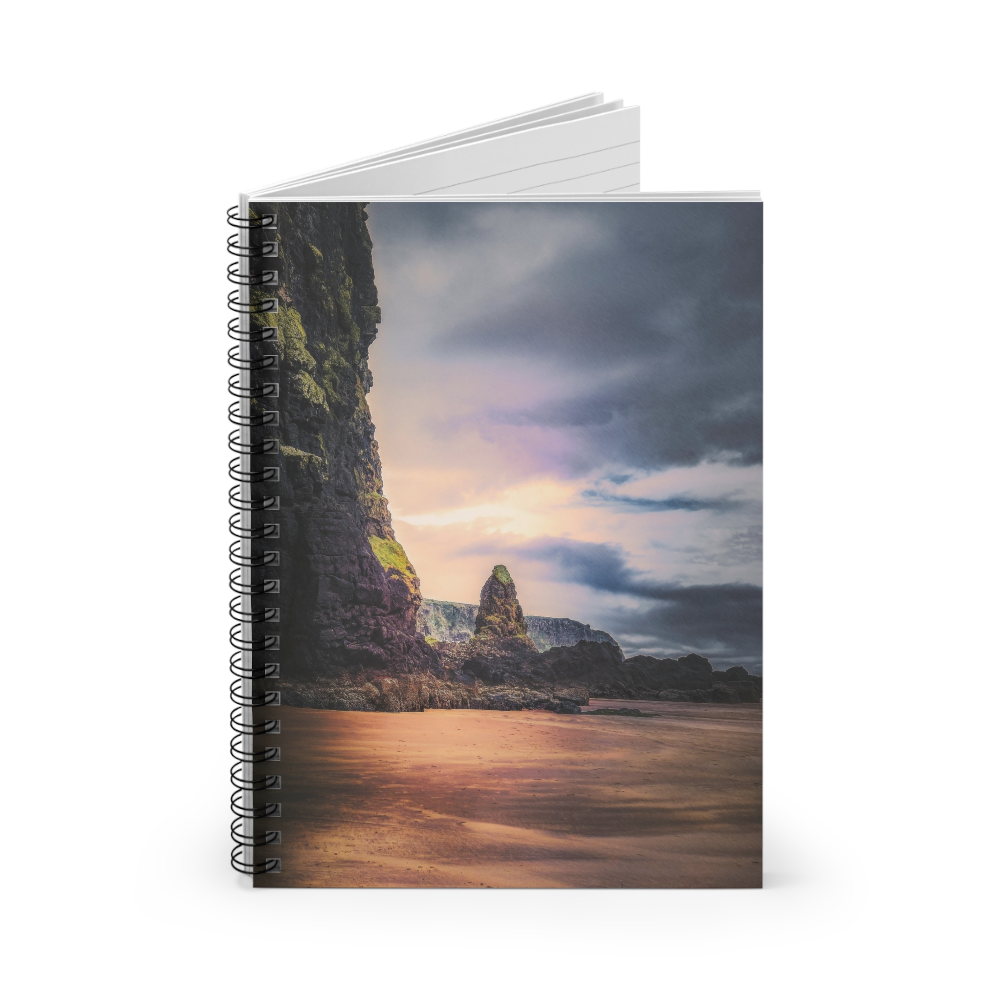 Mystic Cliff Spiral Notebook - Scandinavian-Modern Coastal Twilight - Image 2