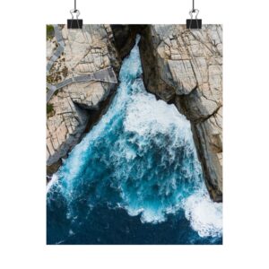 Coastal-Cliff Matte Vertical Poster - Scandinavian-Seaside Storm