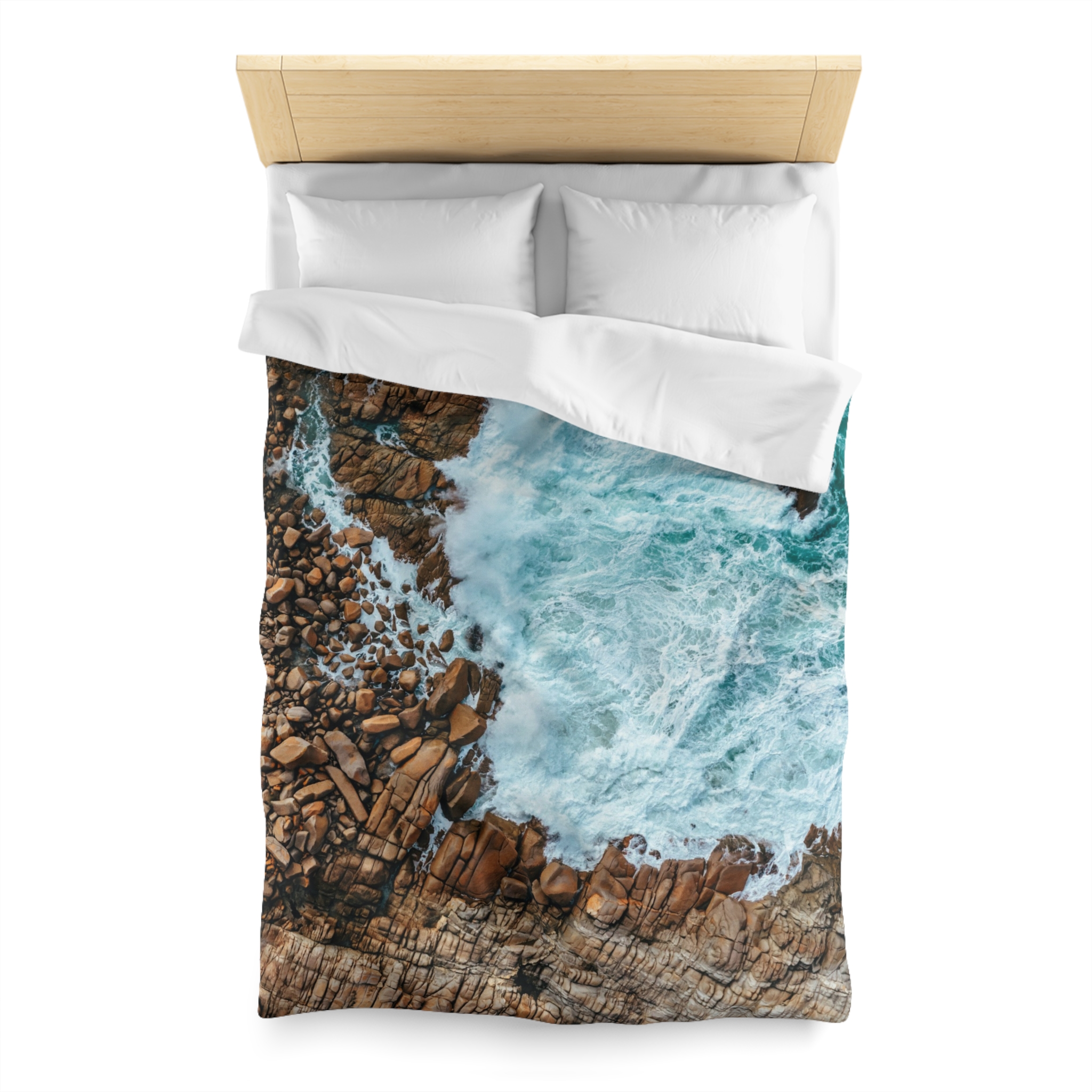 Coastal-Nautilus Duvet Cover - Scandinavian-Rustic Shoreline - Image 2