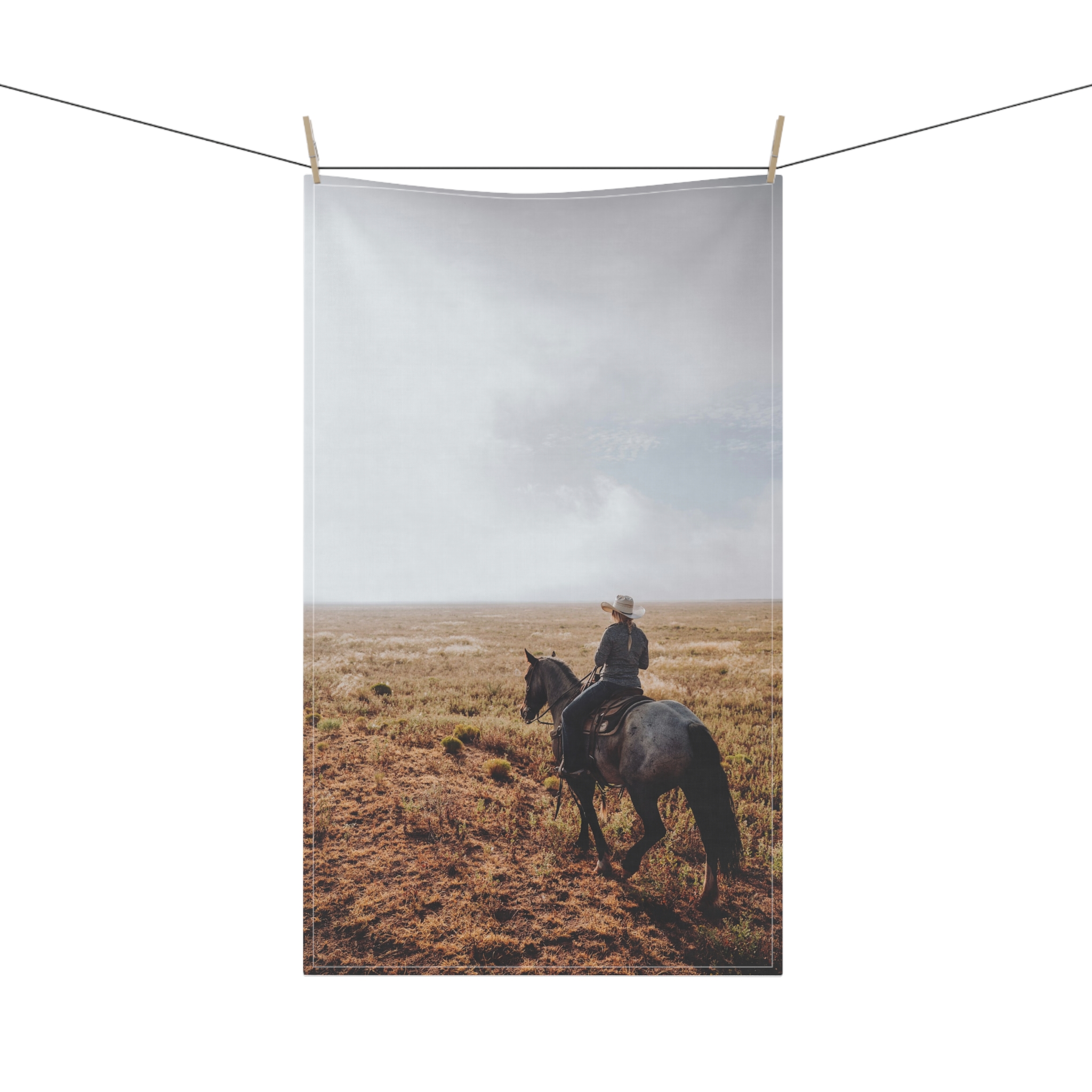 Prairie Cowboy Tea Towel - Rustic-Western Morning Light - Image 8