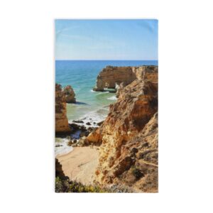 Sunlit Coastline Hand Towel - Mediterranean-Terra Firma Vibe