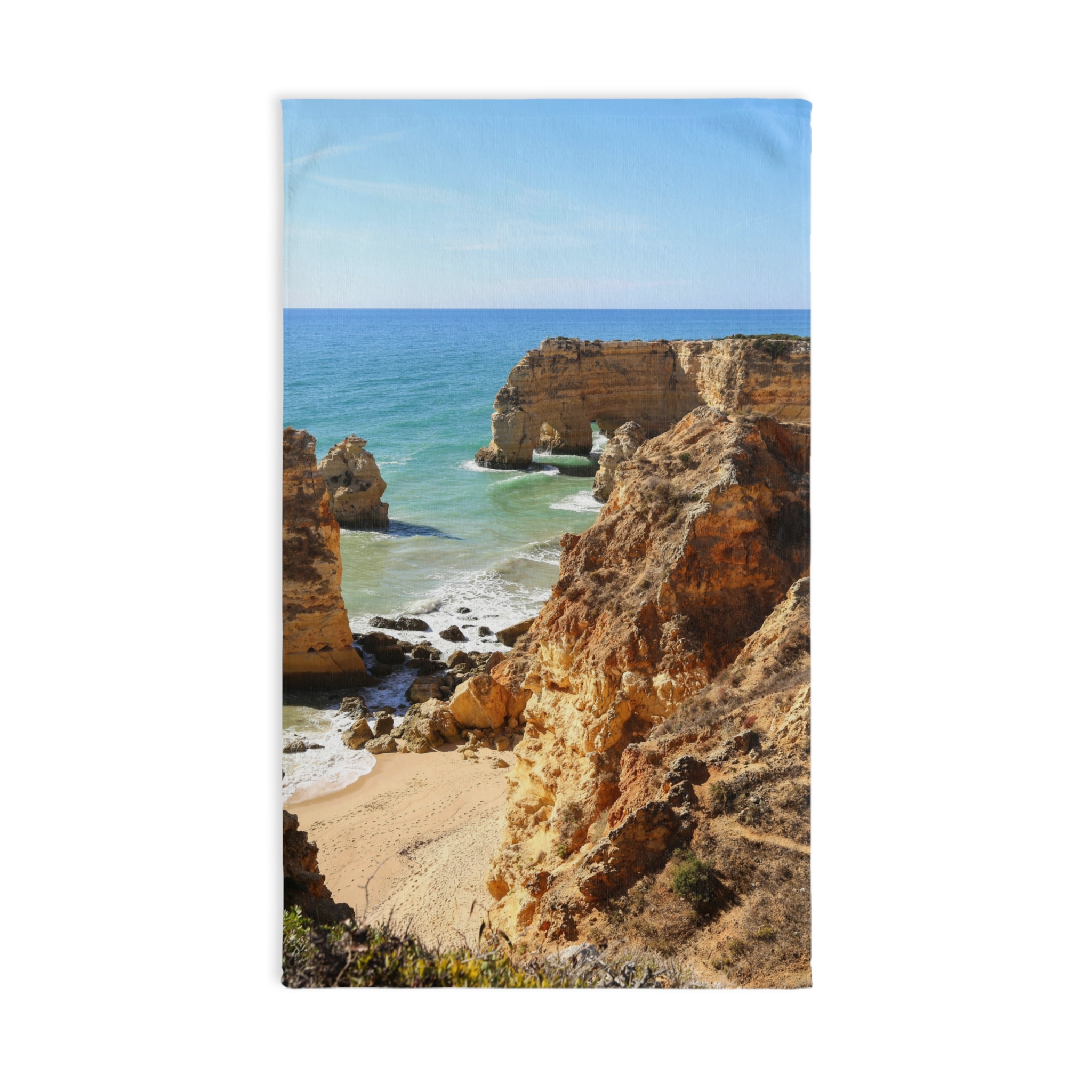 Sunlit Coastline Hand Towel - Mediterranean-Terra Firma Vibe
