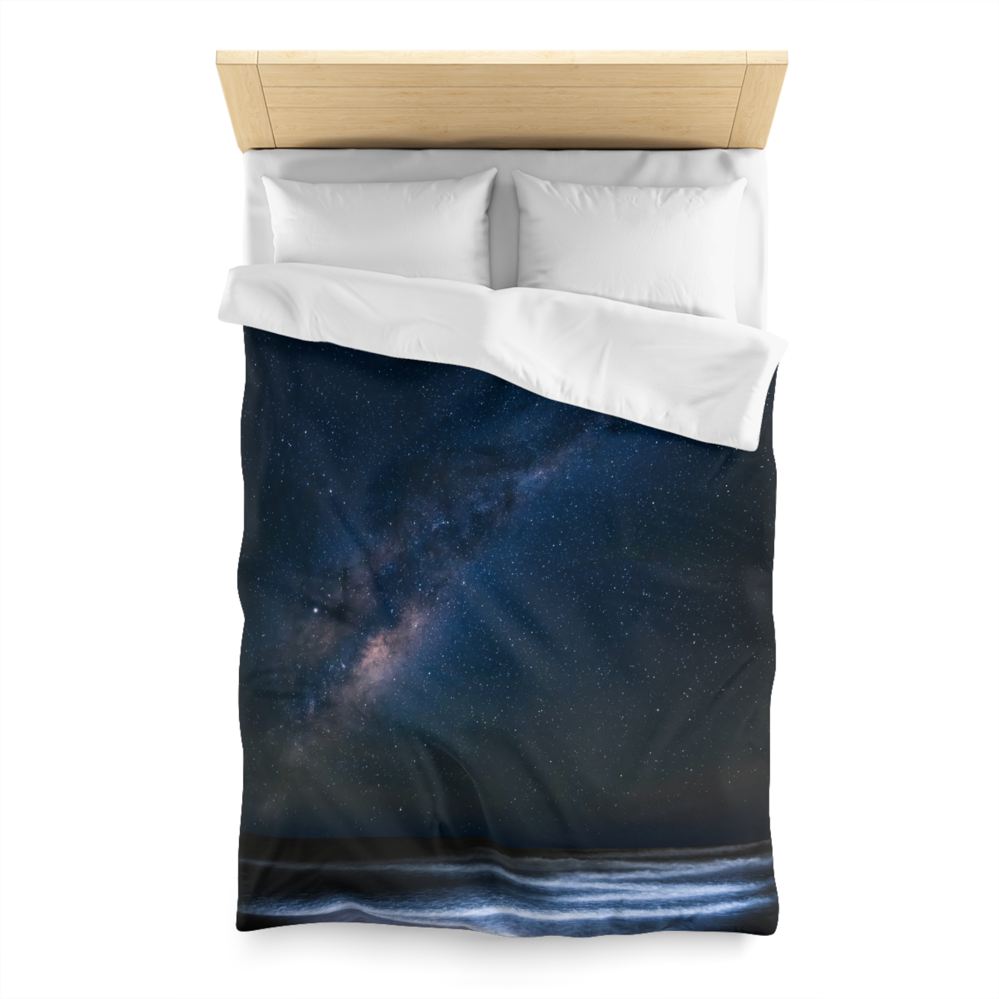 Cosmic Ocean Duvet Cover - Starry-Night Horizon Glow - Image 2
