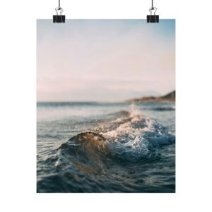 Coastal Wave Matte Vertical Poster - Scandinavian-Seaside Serenity