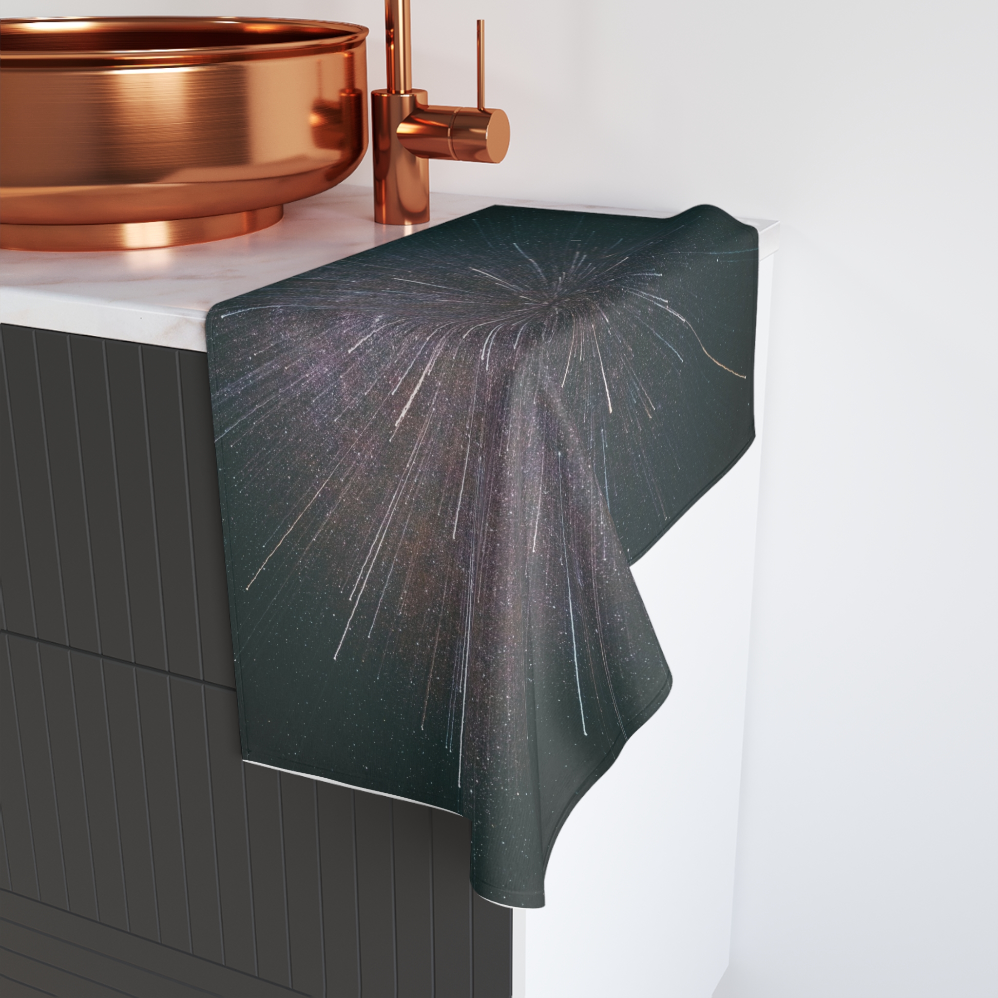 Nebula Burst Hand Towel - Cosmic-Glitch Star Field - Image 4