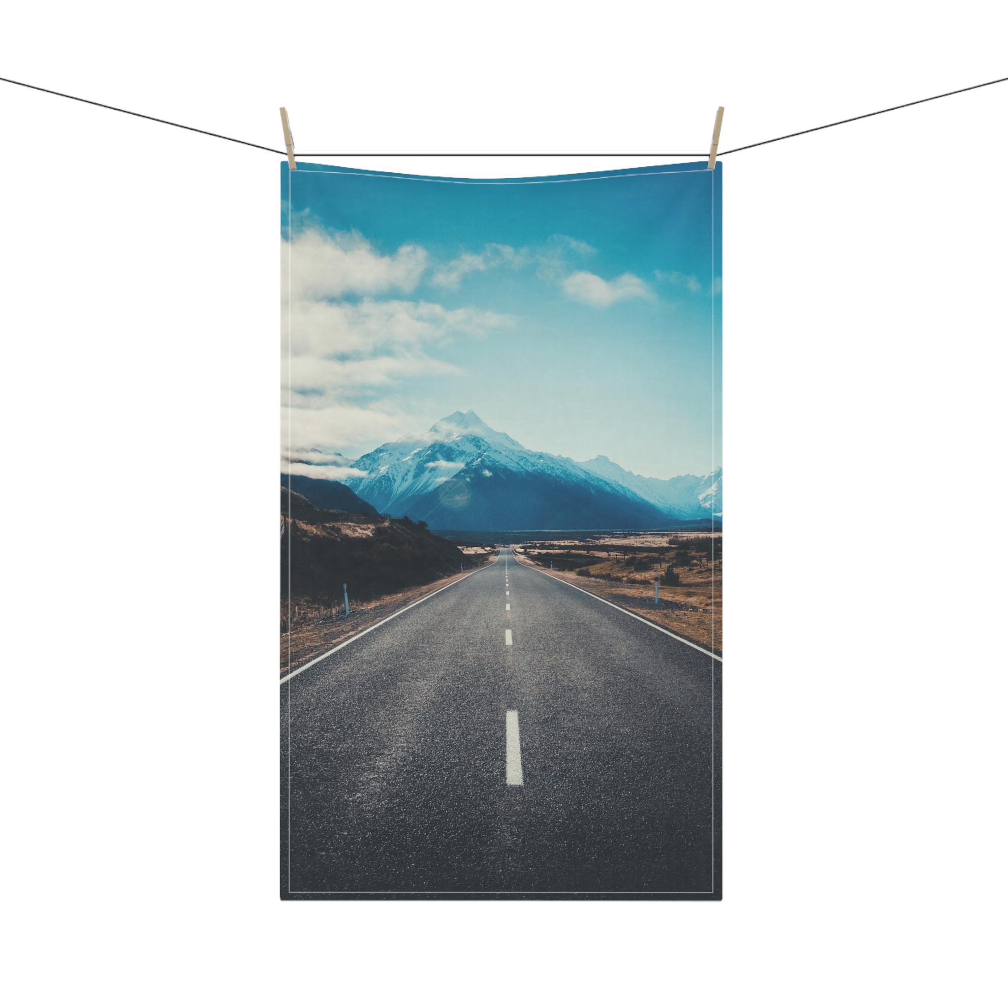 Alpine Horizon Tea Towel - Cinematic-Vista Roadscape - Image 8