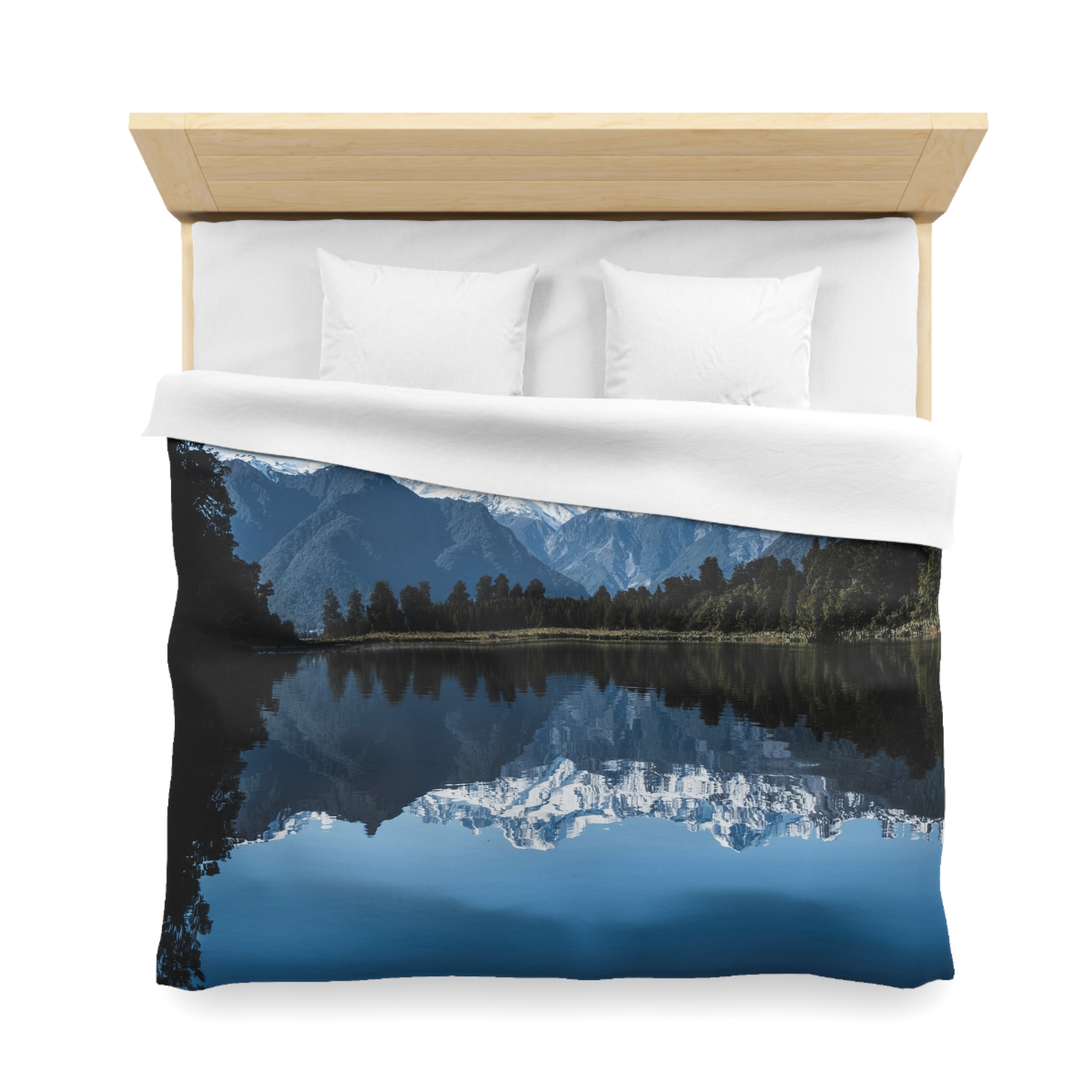 Alpine Reflection Duvet Cover - Contemporary Natural Landscape View - Image 8