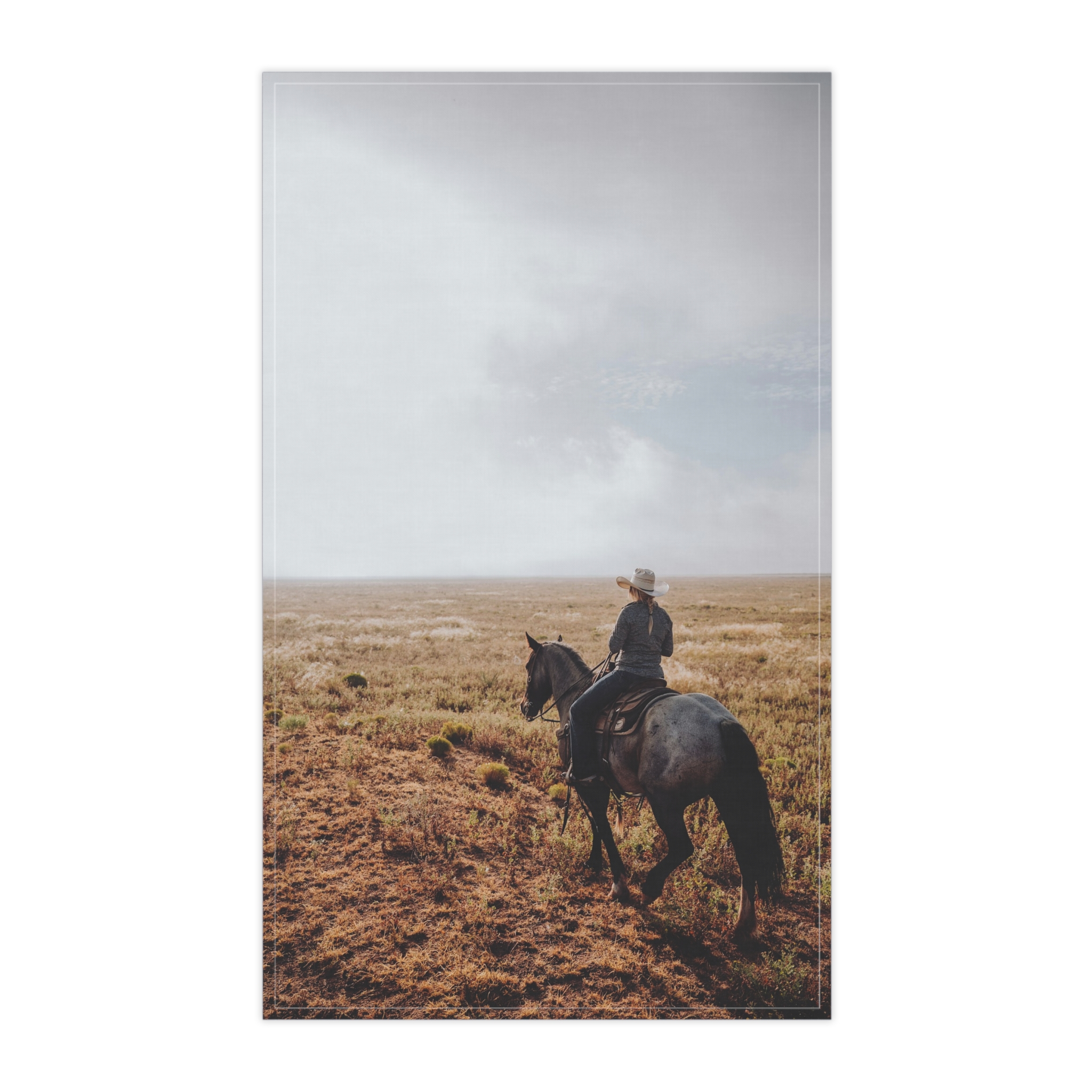 Prairie Cowboy Tea Towel - Rustic-Western Morning Light - Image 2