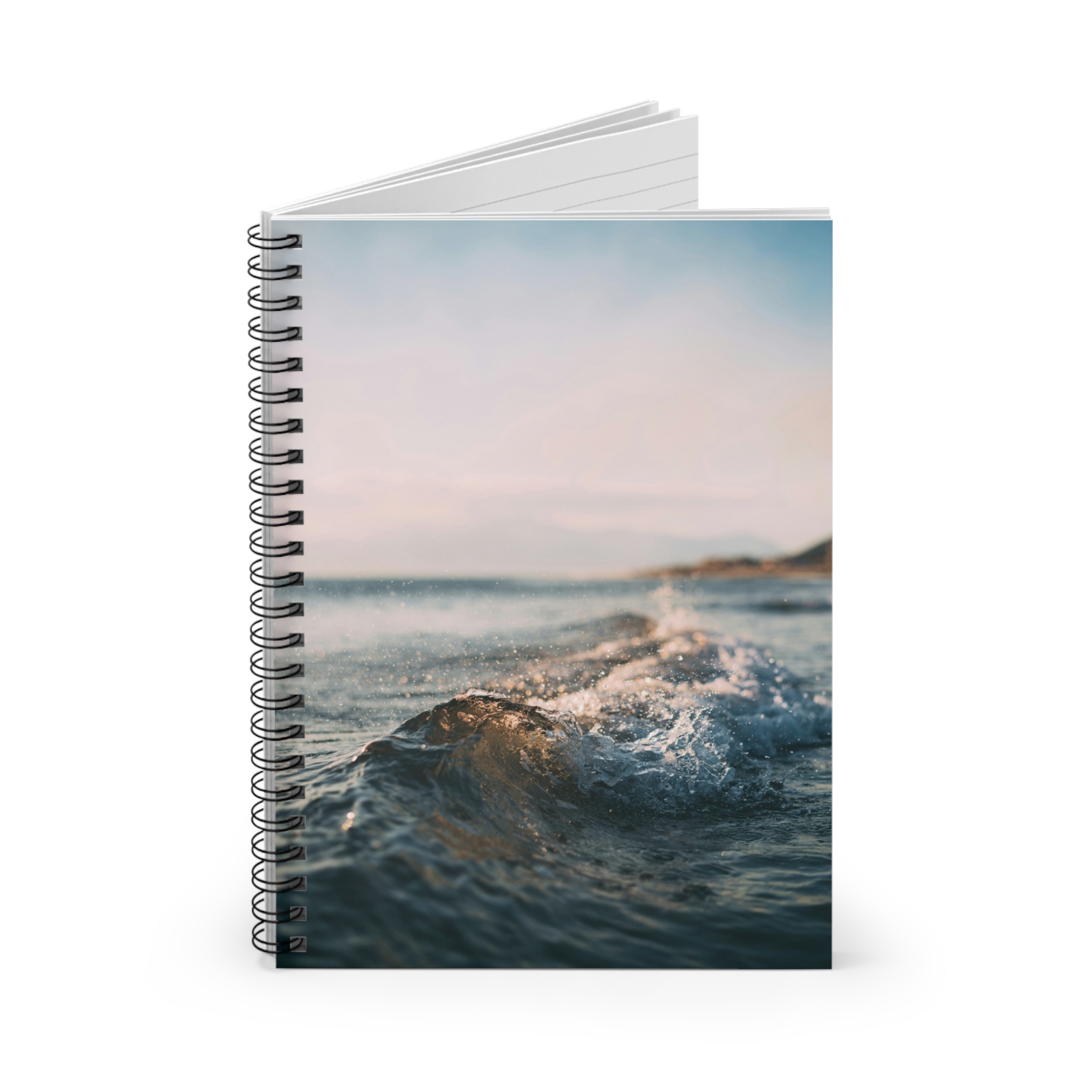 Coastal Wave Spiral Notebook - Scandinavian-Seaside Serenity - Image 2