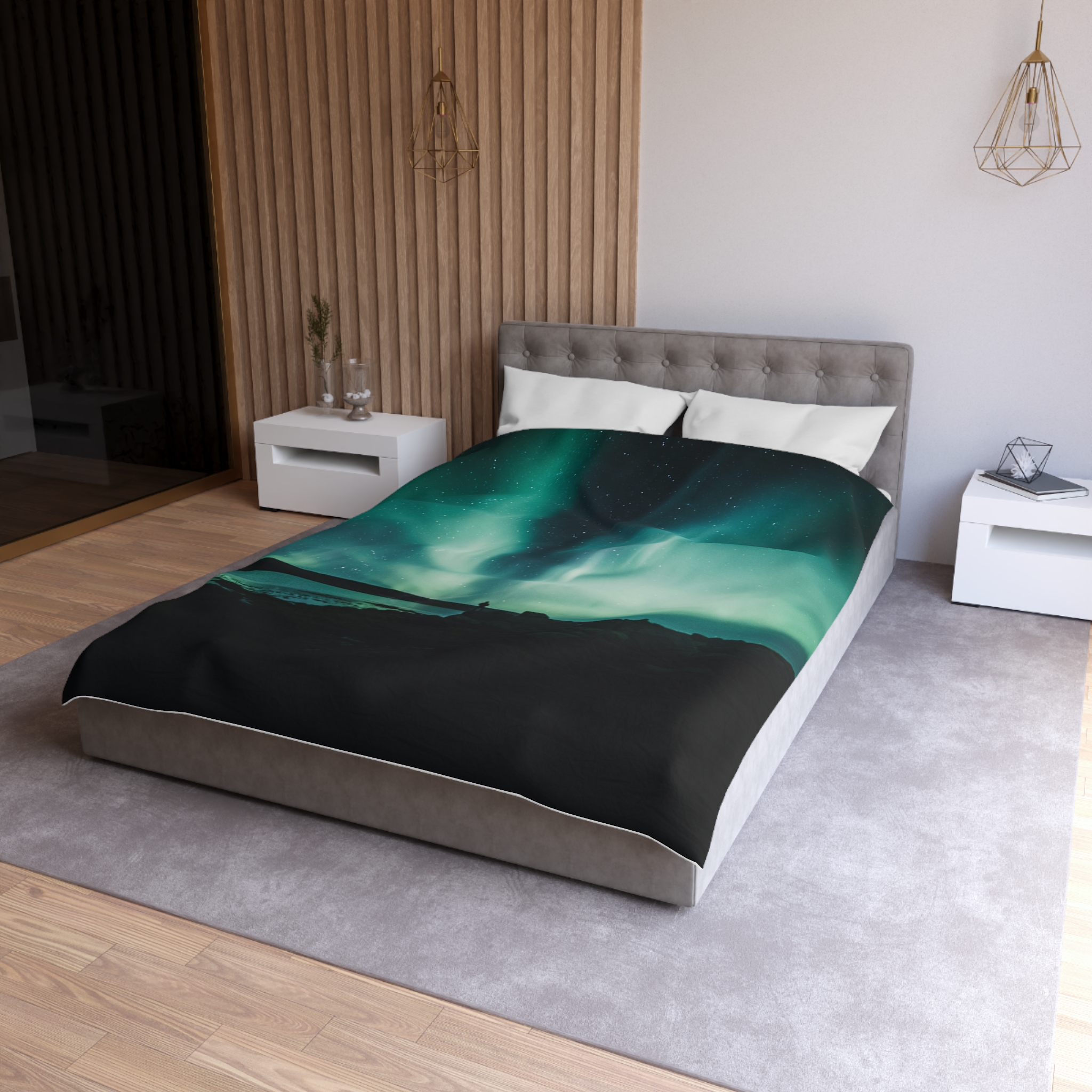 Aurora Borealis Duvet Cover - Ethereal-Night Skyscape - Image 3