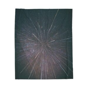 Nebula Burst Velveteen Plush Blanket - Cosmic-Glitch Star Field