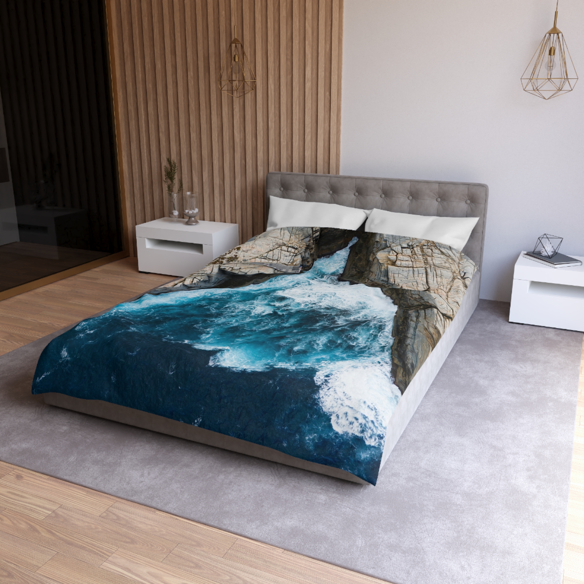 Coastal-Cliff Duvet Cover - Scandinavian-Seaside Storm - Image 12