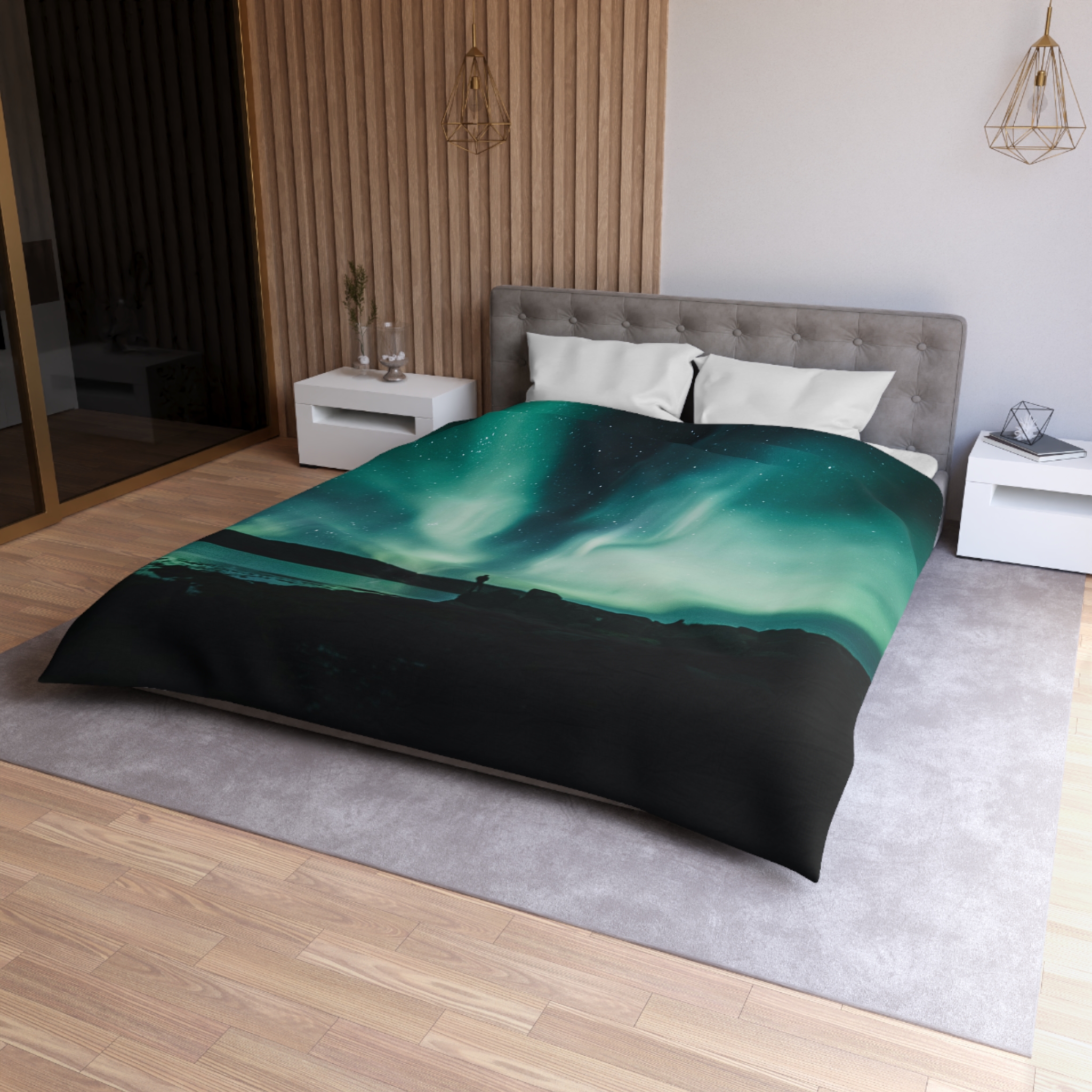 Aurora Borealis Duvet Cover - Ethereal-Night Skyscape - Image 6